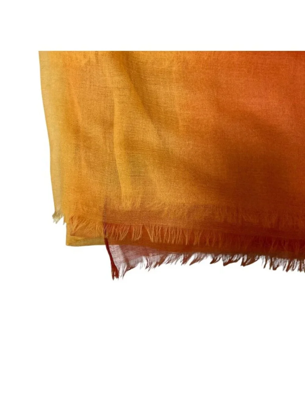 Loro Piana Cashmere 100% Gradation Large Shawl Orange Yellow Scarf